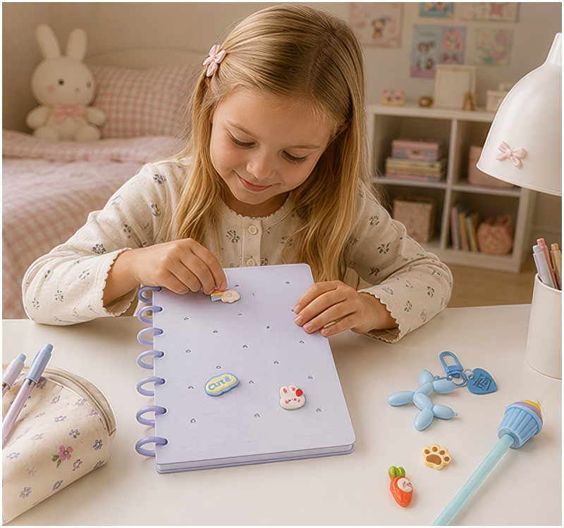 Zeszyt z wpinkami i akcesoriami - Pastel Blue DPSG-010 Dalprint